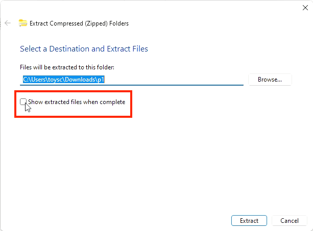 uncheck box