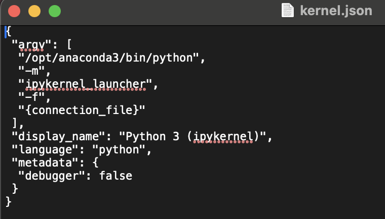 Original content of kernel.json