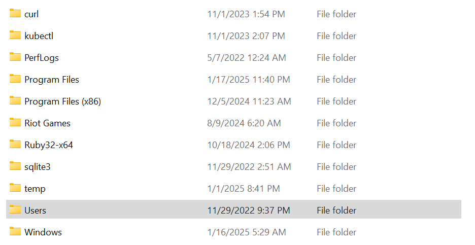 Users folder