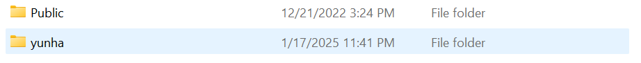 user folder